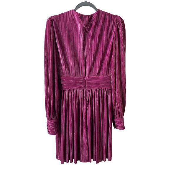 Sabina Musayev Shaya Metallic Pleated Mini Dress in Purple - Picture 9 of 9